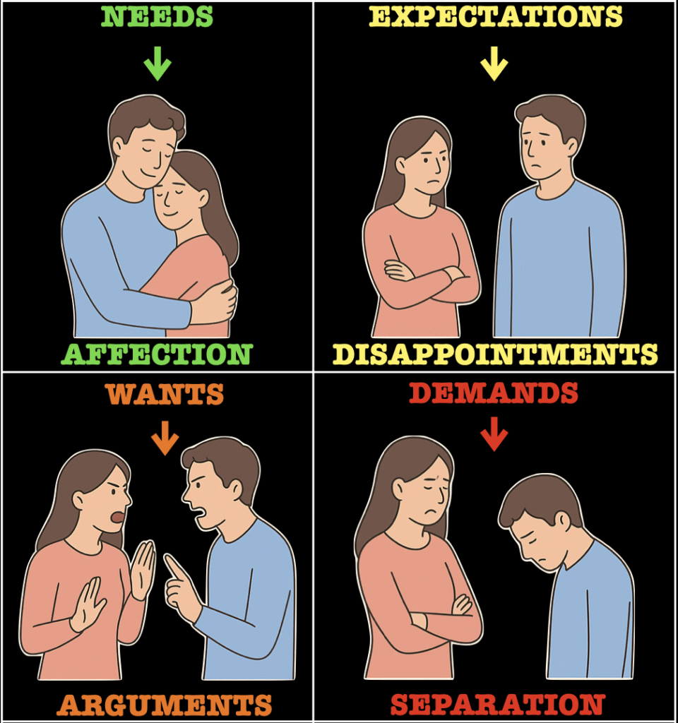 Needs vs. Expectations, Wants, Demands in Relationships